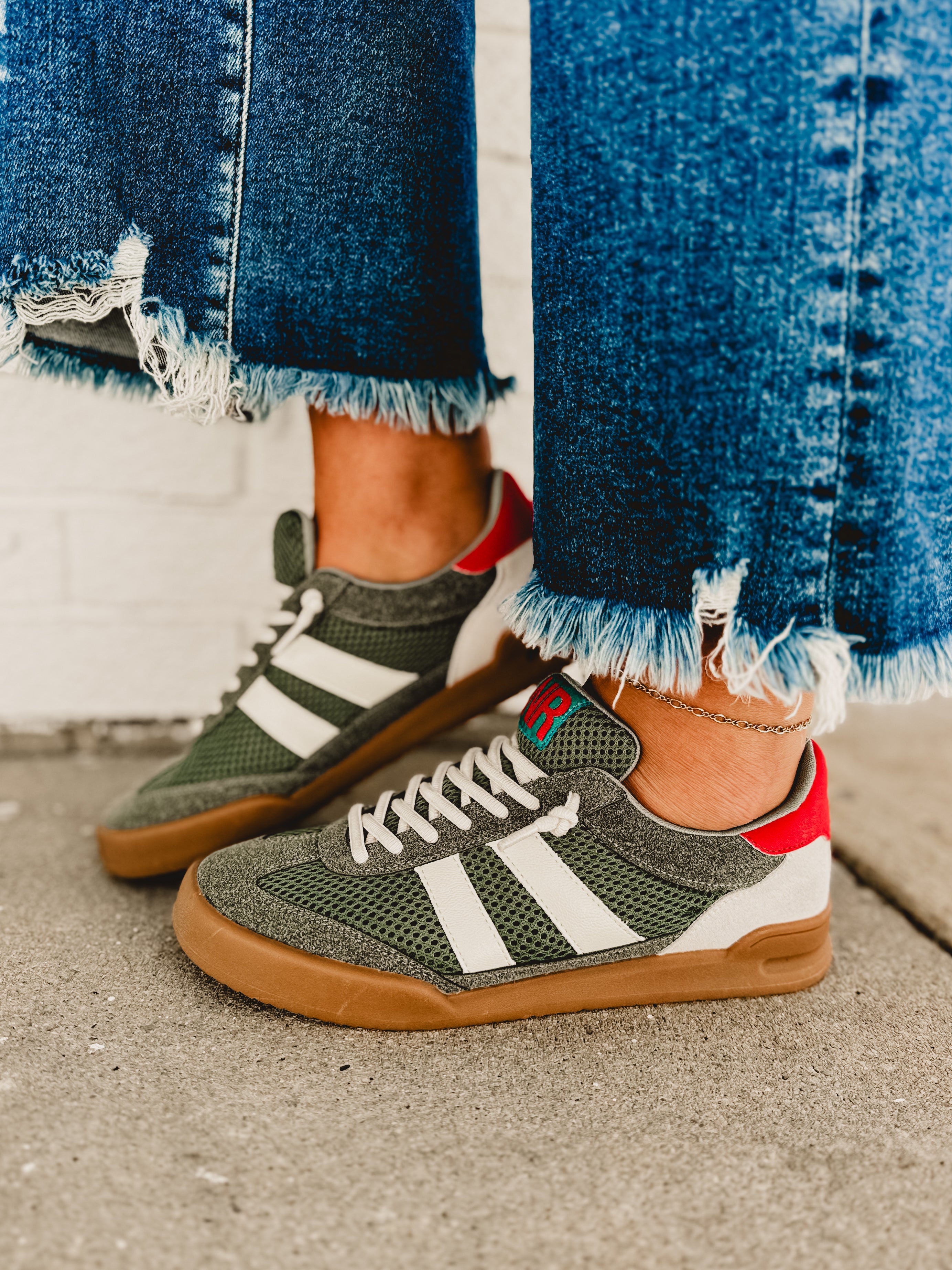 Brita Sneaker - Green - Lace and Grace Boutique