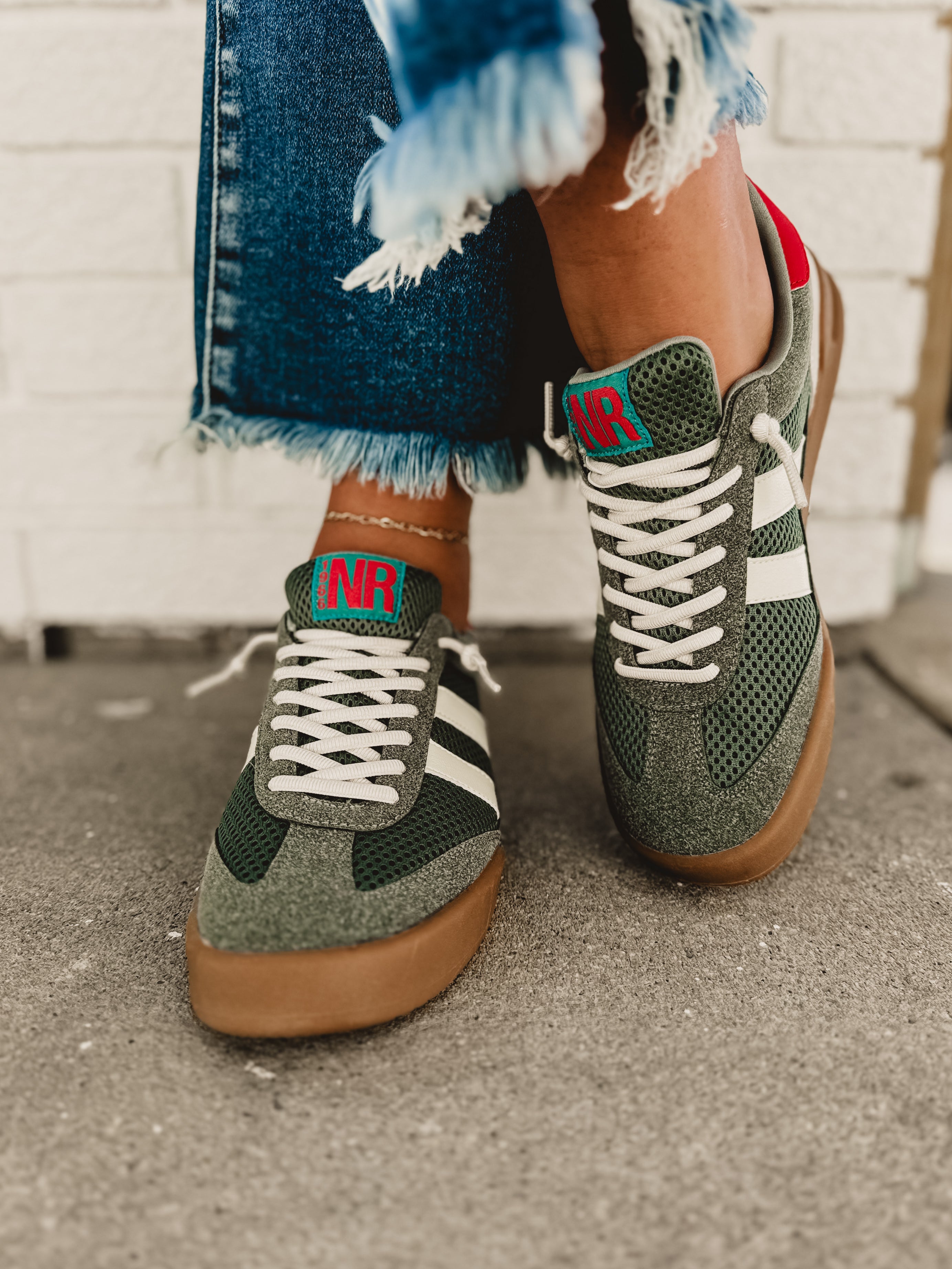 Brita Sneaker - Green - Lace and Grace Boutique