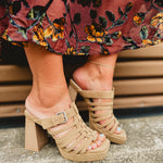 The Rome Platform Sandal - Khaki - Lace and Grace Boutique