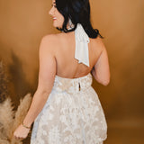 Floral Lace Sheer Mini Dress - Cream - Lace and Grace Boutique
