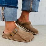 Birkenstock Lutry Premium Suede Clogs - Gray Taupe - Lace and Grace Boutique