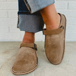Birkenstock Lutry Premium Suede Clogs - Gray Taupe - Lace and Grace Boutique