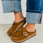 Birkenstock Buckley Suede Leather Clog - Tea - Lace and Grace Boutique