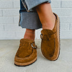 Birkenstock Buckley Suede Leather Clog - Tea - Lace and Grace Boutique