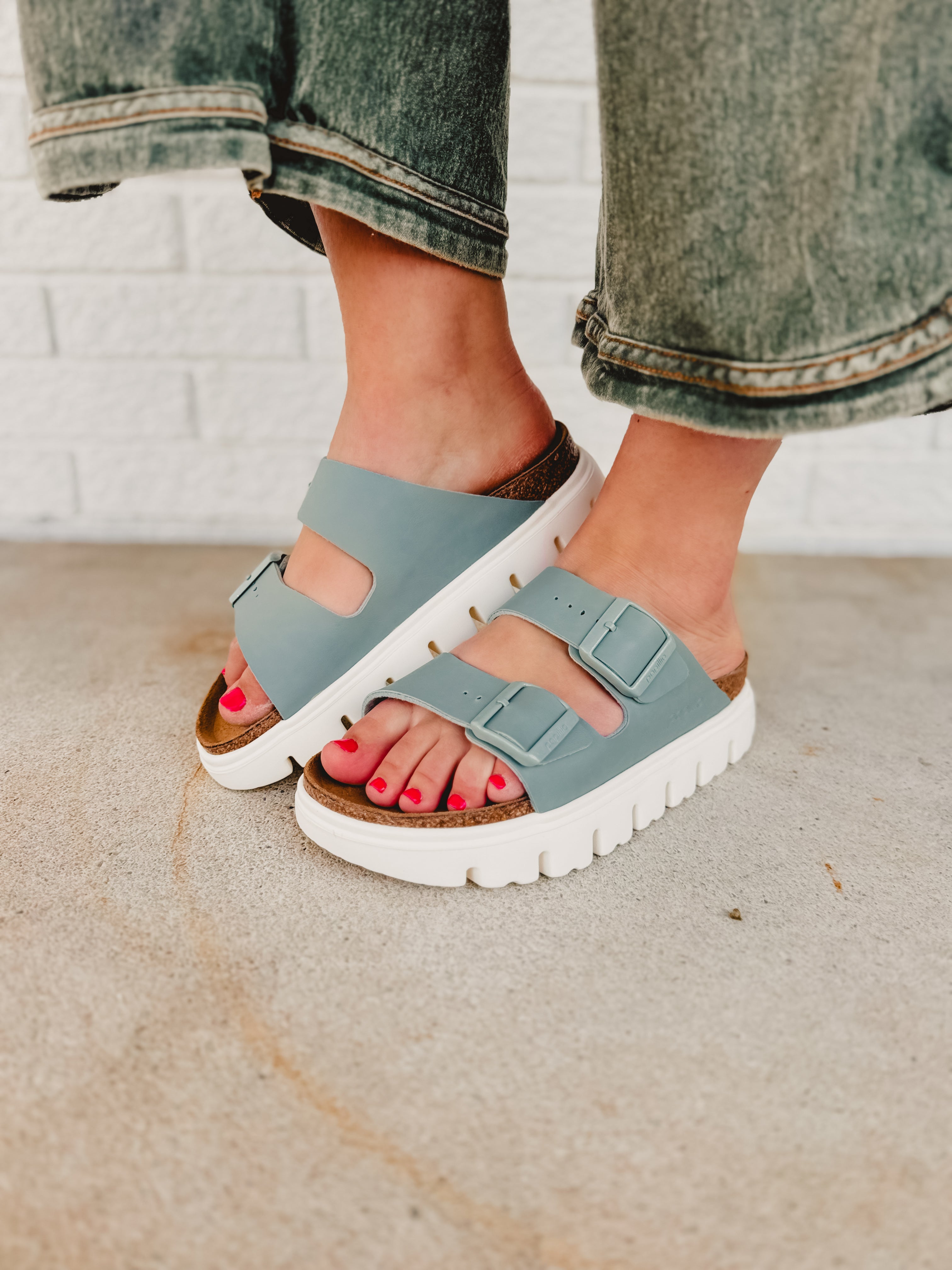Birkenstock Arizona Papillio Chunky Sandal - Pure Sage - Lace and Grace Boutique