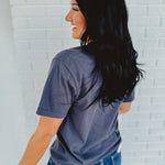 Silly Goose Embroidered Tee - Charcoal - Lace and Grace Boutique
