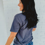 Silly Goose Embroidered Tee - Charcoal - Lace and Grace Boutique