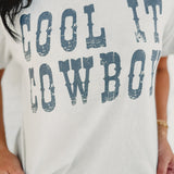 Cool It Cowboy Mineral Wash Graphic Tee - Off White - Lace and Grace Boutique
