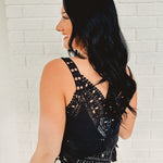 Crochet Lace Tank Top - Black - Lace and Grace Boutique