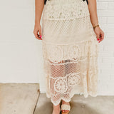 Crochet Maxi Skirt - Natural - Lace and Grace Boutique