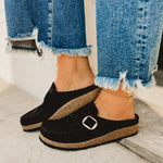 Birkenstock Buckley Suede Leather Clog - Black - Lace and Grace Boutique