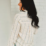 Long Sleeve Button Up Floral Top - Chambray - Lace and Grace Boutique