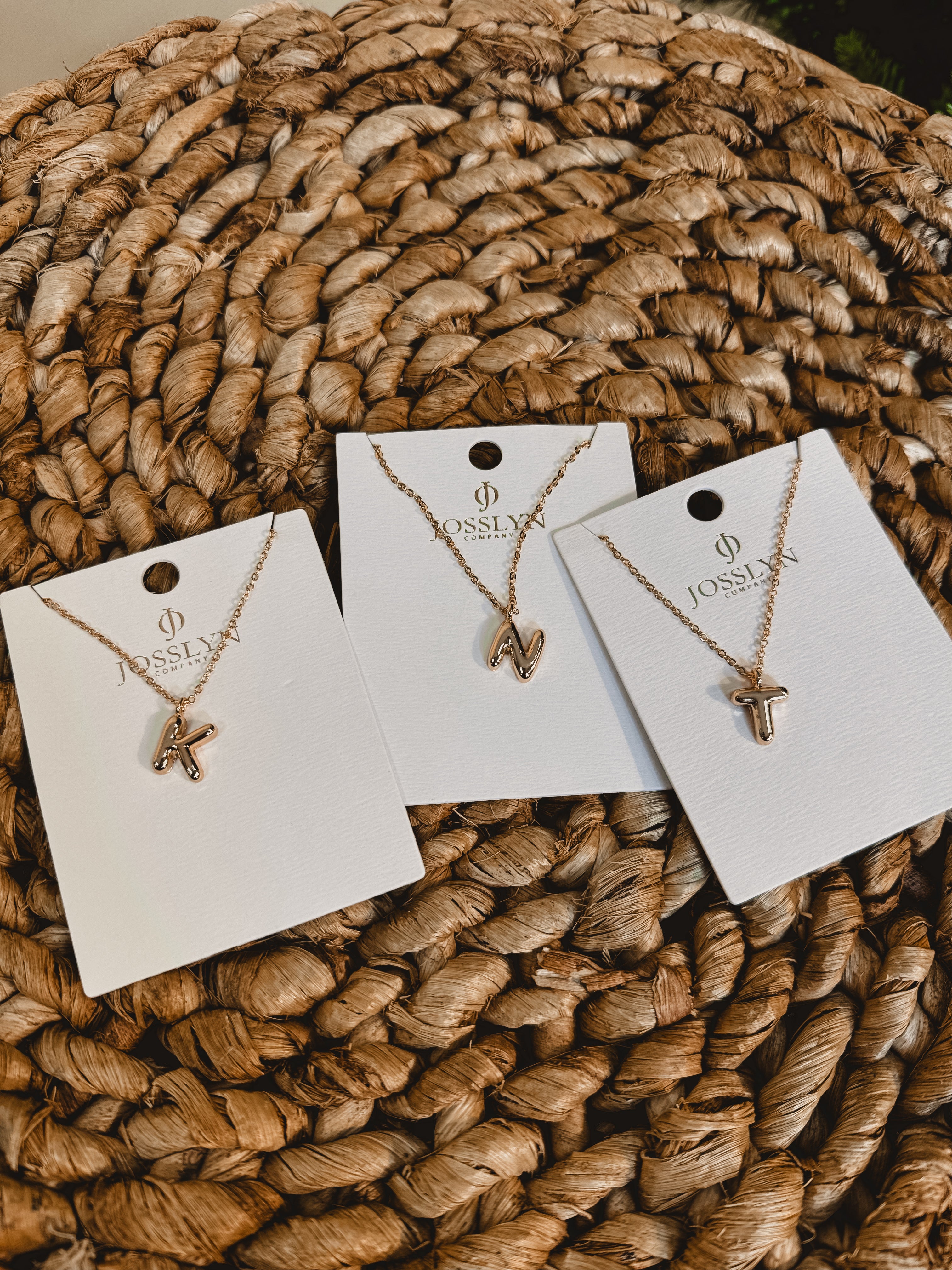 Balloon Bubble Personalized Initial Necklace - Gold - Lace and Grace Boutique