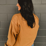 Pumpkin Season Oversized Sweatshirt - Pecan - Lace and Grace Boutique