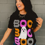 Boo Stacked Graphic Tee - Black - Lace and Grace Boutique