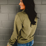 Pigment-Dyed Quarter Zip Pullover - Pigment Green - Lace and Grace Boutique