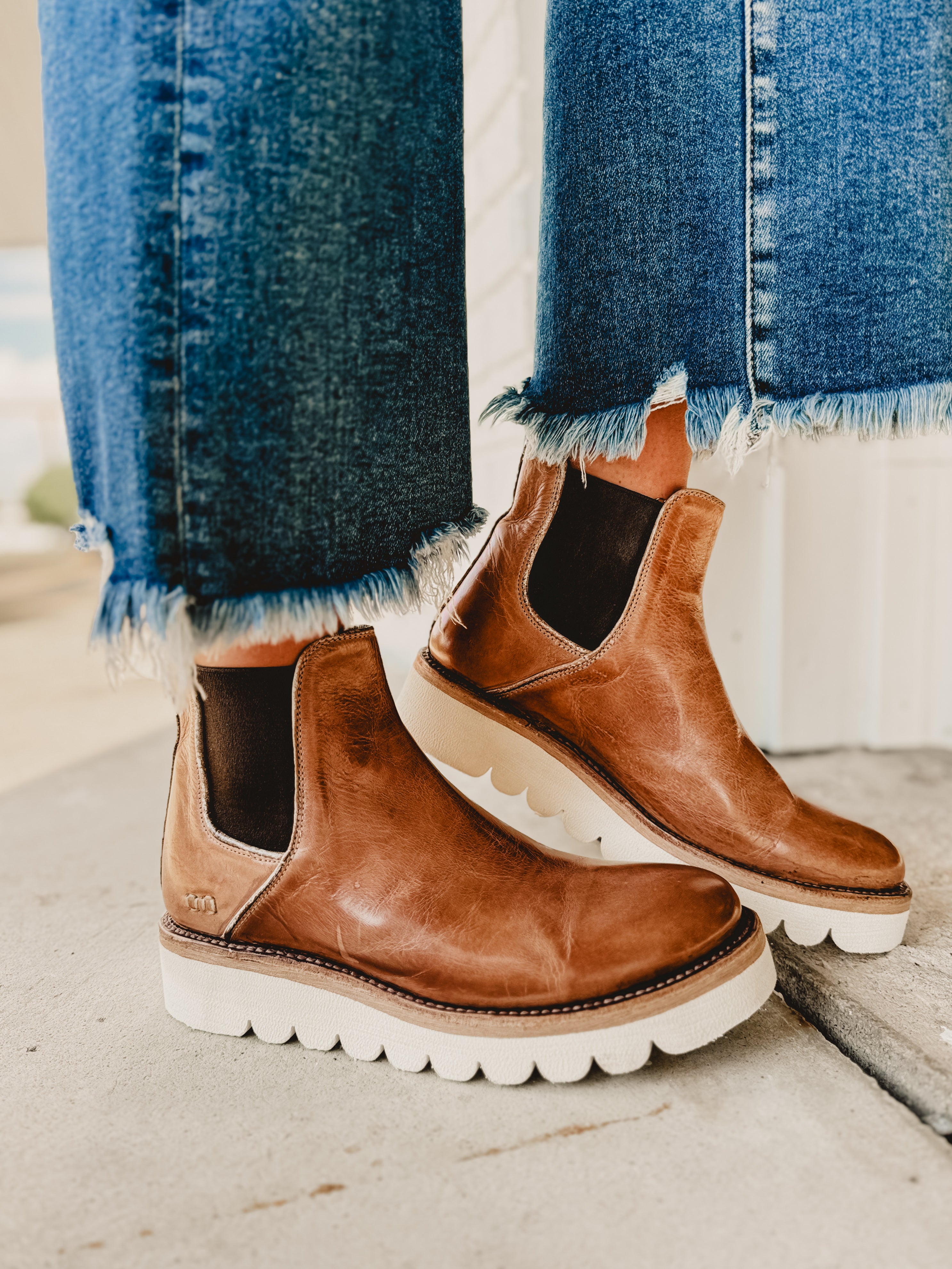 Bedstu Novel II Chelsea Boot - Tan Rustic Nectar Lux - Lace and Grace Boutique