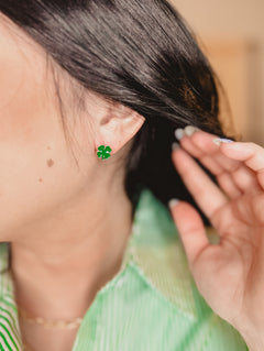 St. Patrick's Day Clover Stud Earrings - Lace and Grace Boutique