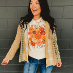 Pumpkin Season Graphic Tee - Ivory - Lace and Grace Boutique
