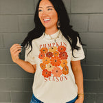 Pumpkin Season Graphic Tee - Ivory - Lace and Grace Boutique
