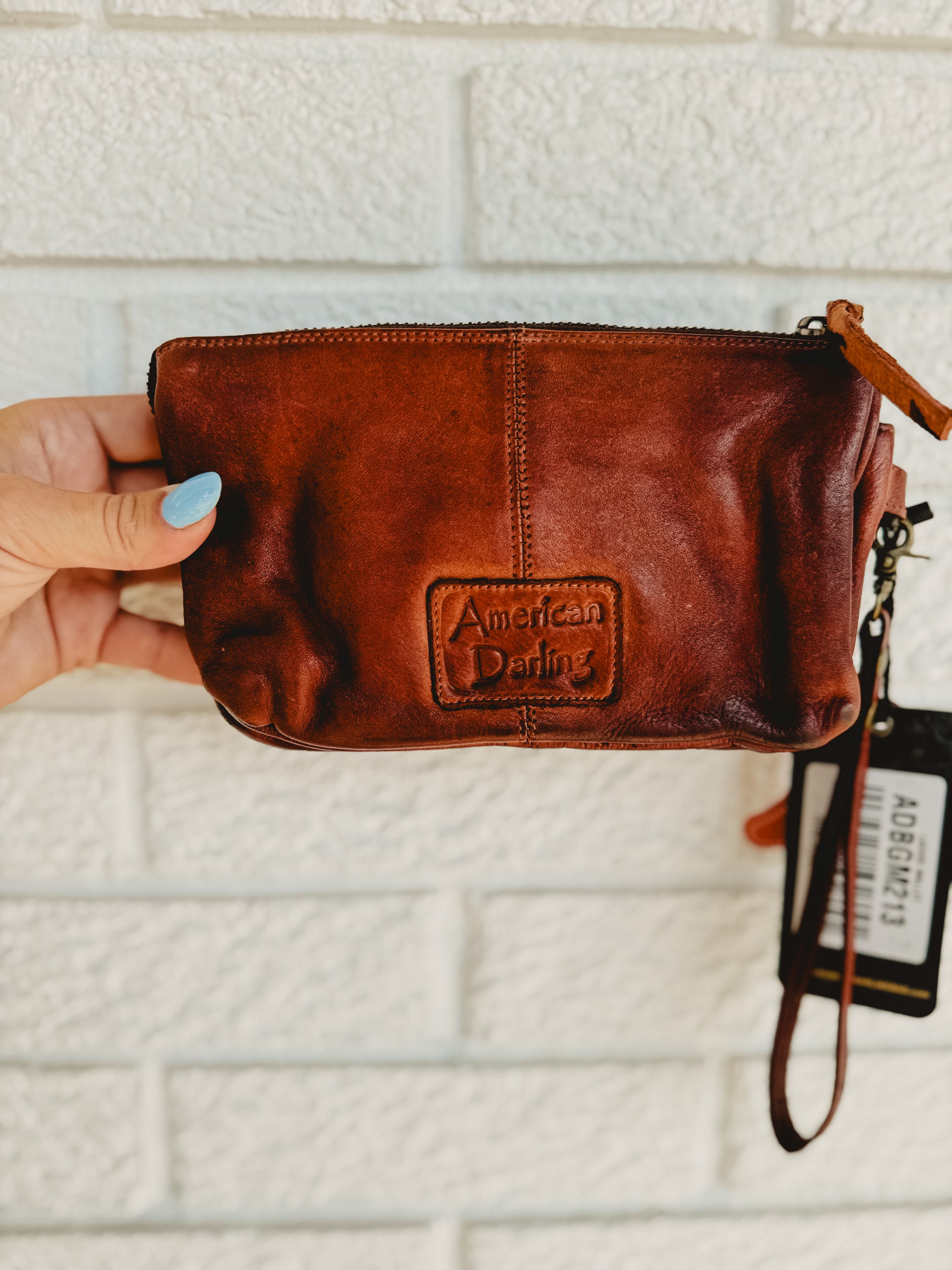 American Darling Woven Leather Wristlet - Lace and Grace Boutique