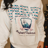 Simply Southern Apres-Ski Crewneck Sweatshirt - White - Lace and Grace Boutique