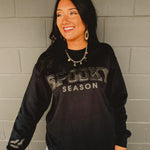 Spooky Season Puff Crewneck Sweatshirt - Black - Lace and Grace Boutique