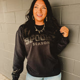 Spooky Season Puff Crewneck Sweatshirt - Black - Lace and Grace Boutique