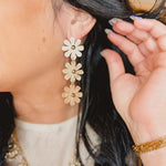 Raffia Flower Earrings - Natural - Lace and Grace Boutique