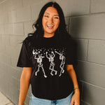 Dancing Skeletons Graphic Tee - Black - Lace and Grace Boutique