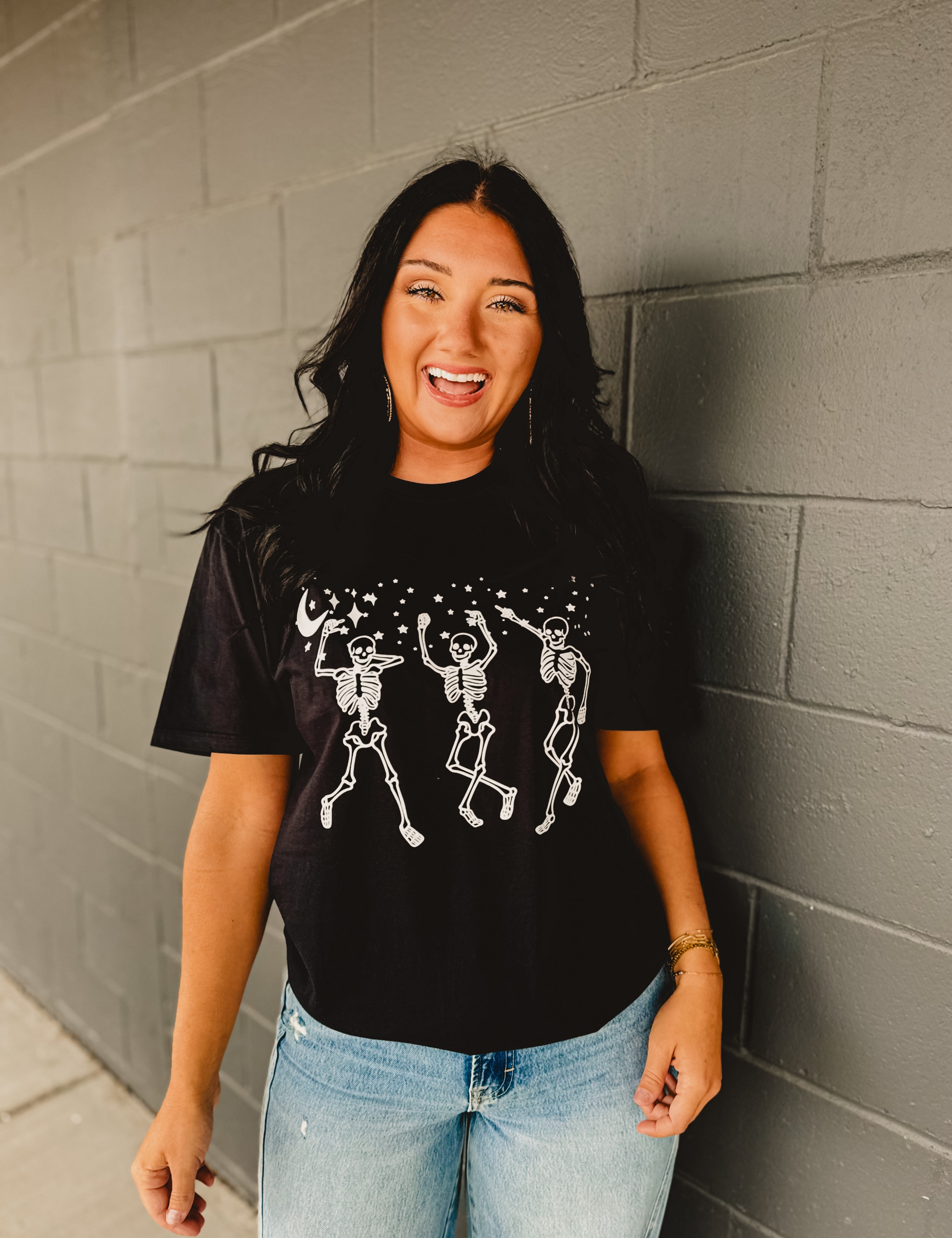 Dancing Skeletons Graphic Tee - Black - Lace and Grace Boutique