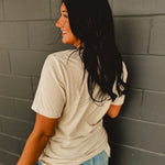 Floral Vintage Pumpkin Graphic Tee - Light Tan - Lace and Grace Boutique