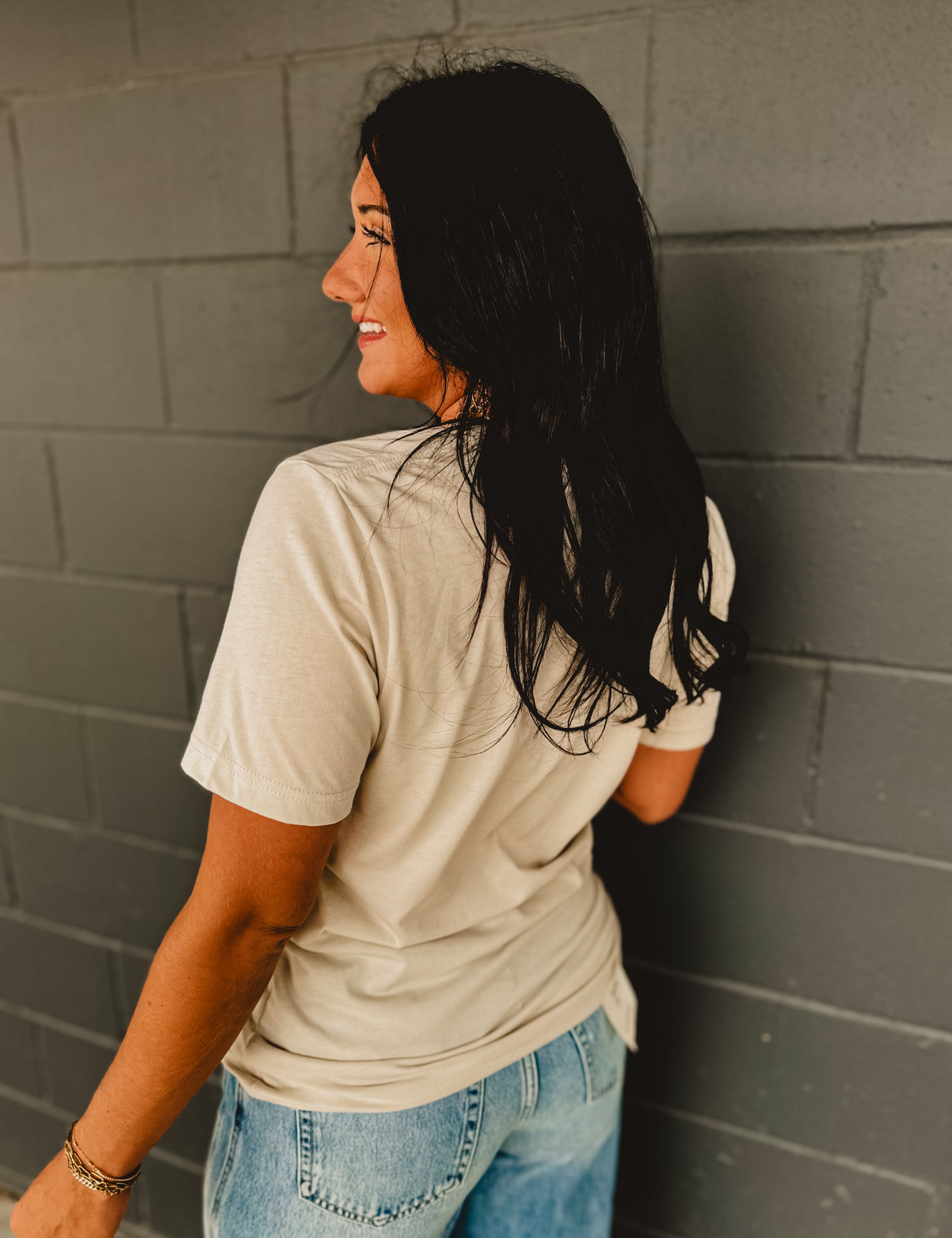 Floral Vintage Pumpkin Graphic Tee - Light Tan - Lace and Grace Boutique