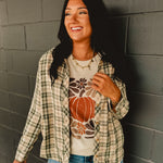 Classic Plaid Lightweight Flannel Top - Green - Lace and Grace Boutique