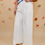 Solid Woven Pants - White - Lace and Grace Boutique