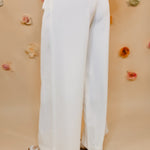 Solid Woven Pants - White - Lace and Grace Boutique