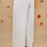 Solid Woven Pants - White - Lace and Grace Boutique