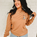 Simply Southern Long Sleeve Ghost Tee - Brown - Lace and Grace Boutique