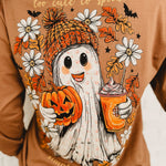 Simply Southern Long Sleeve Ghost Tee - Brown - Lace and Grace Boutique
