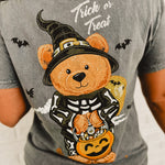 Simply Southern Trick Or Treat Graphic Tee - Coal - Lace and Grace Boutique