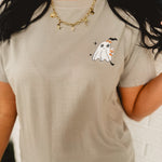 Simply Southern Hey Boo Graphic Tee - Gray - Lace and Grace Boutique