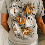 Simply Southern Hey Boo Graphic Tee - Gray - Lace and Grace Boutique