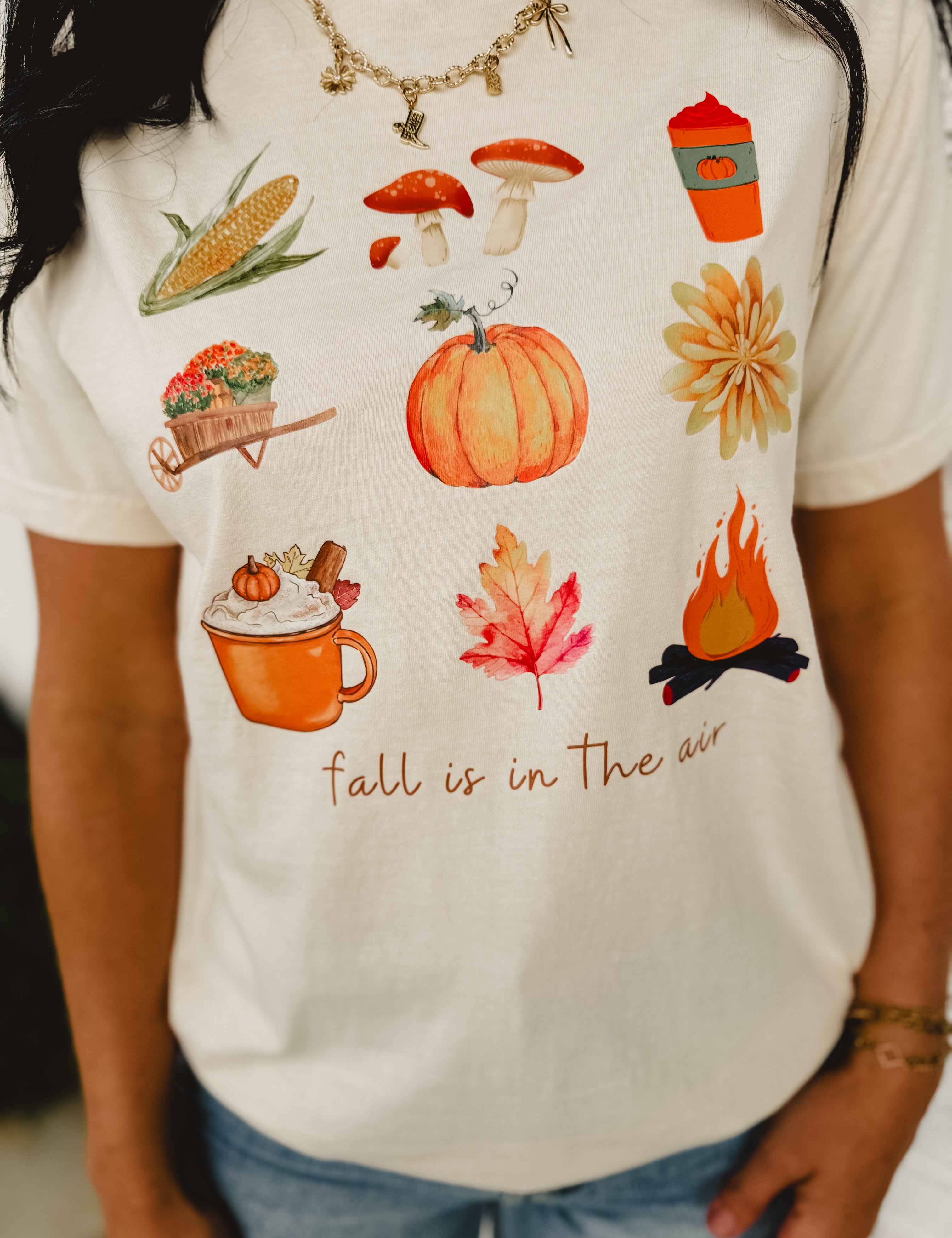 Fall Is In The Air Graphic Tee - Cream - Lace and Grace Boutique