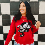 Ohio State Mascot Knit Sweater - Red - Lace and Grace Boutique
