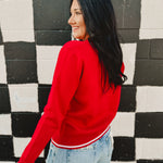 Ohio State Mascot Knit Sweater - Red - Lace and Grace Boutique