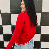 Ohio State Mascot Knit Sweater - Red - Lace and Grace Boutique