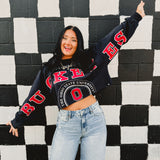 Ohio State Split Cropped Long Sleeve - Black - Lace and Grace Boutique