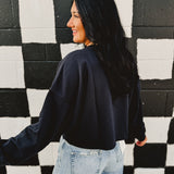 Ohio State Split Cropped Long Sleeve - Black - Lace and Grace Boutique