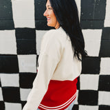 Ohio State Buckeyes 1870 Cardigan - Red Multi - Lace and Grace Boutique
