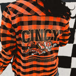 Cincy Rule The Jungle Flannel - Black/Orange - Lace and Grace Boutique